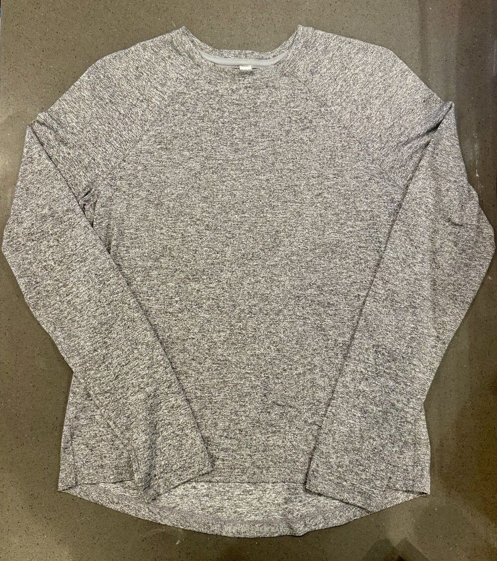Lululemon License to Train Classic Fit Long Sleeve Shirt Heathered Black Gray 10